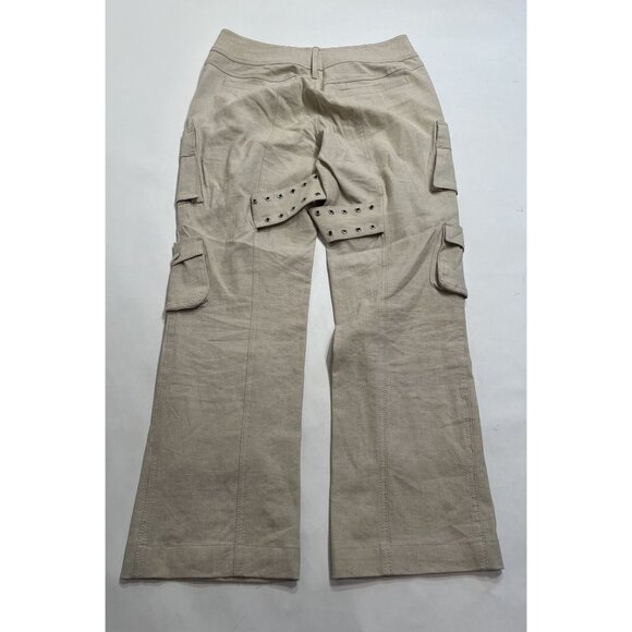 Zara Linen Blend Cargo Pants in Ivory - Picture 4 of 5